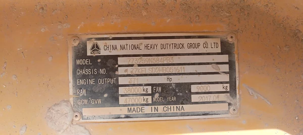 SINOTRUK | Dump Truck | ZZ3259N384PB3 | 2017 | Used | AC117 - Image 5