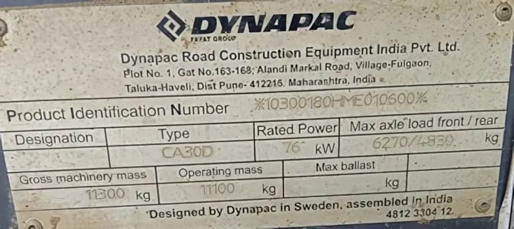 Dynapac CA30D Compaction Roller - 2021 - CP70 | Used - Image 6