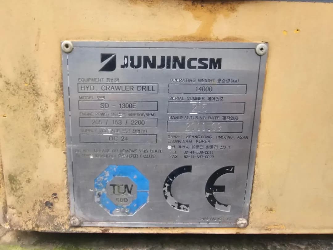 Junjin | Hydraulic Crawler Driller Rig | SD-1300E | 2011 | Used | CD7 | CD10 - Image 14