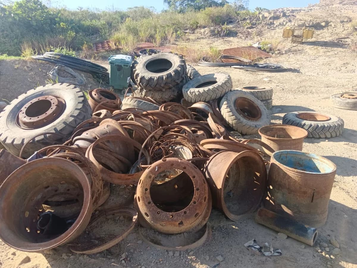 Used Industrial Machinery Parts Scrap | Rusted Springs, Axles, Hubs Collection