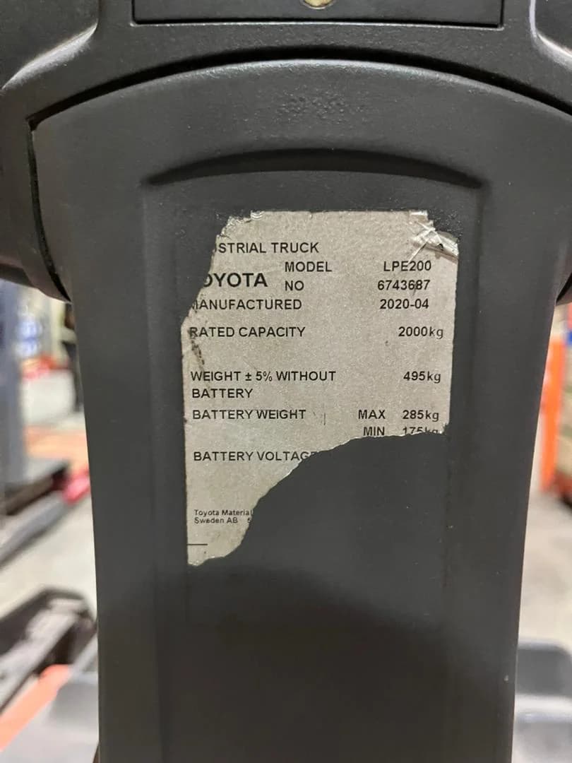 Toyota | Platform lowlifter truck | Electric Pallet Jack | LPE200 | 2020 | used - Image 2