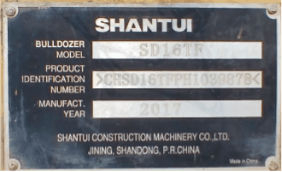 Shantui | Bulldozer | SD16TF | 2017 | Used | BD57 - Image 4