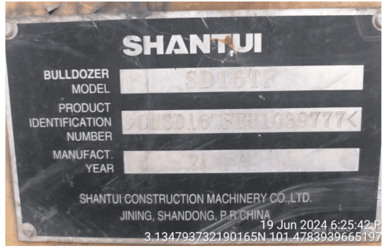 Shantui | Bulldozer | SD16TF | 2017 | Used | BD55 - Image 4