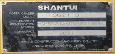 Shantui SG21-3 21-Ton Motor Grader | 215HP China-II Emission | MG19 - Image 7