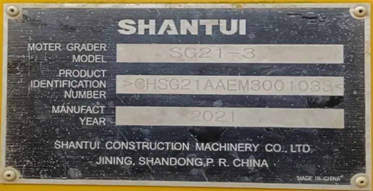 Shantui SG21-3 21-Ton Motor Grader | 215HP China-II Emission | MG20 - Image 7