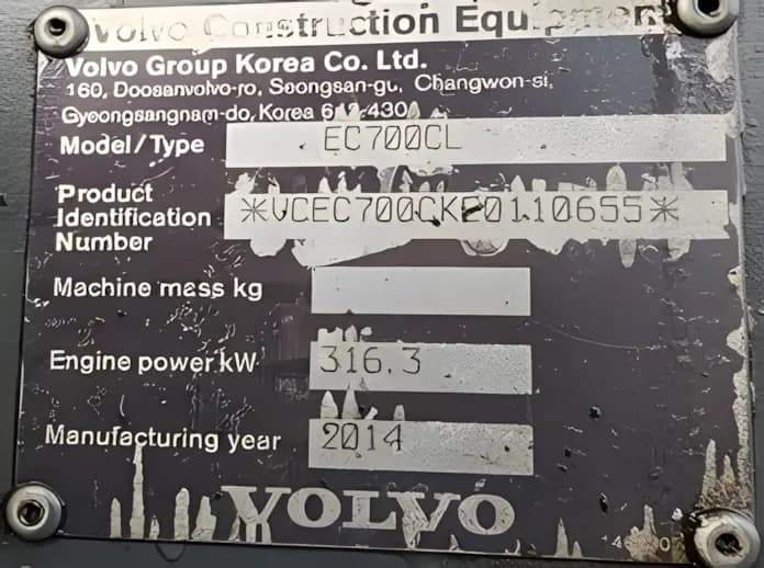 Volvo | Excavator | EC700CL | 2014 | EV122 | Used - Image 10