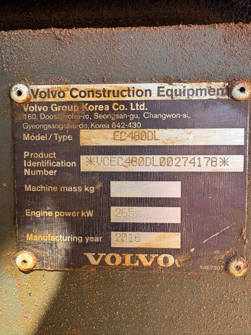 Volvo | Excavator | EC480DL | Used | 2016 | EV130 - Image 14